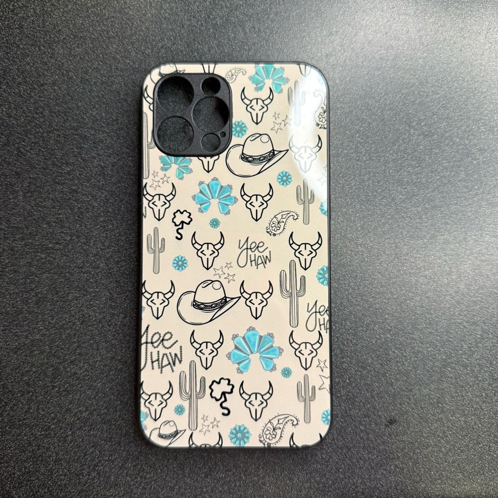 Stylish Yee Haw Pattern Phone Case - Multicolor